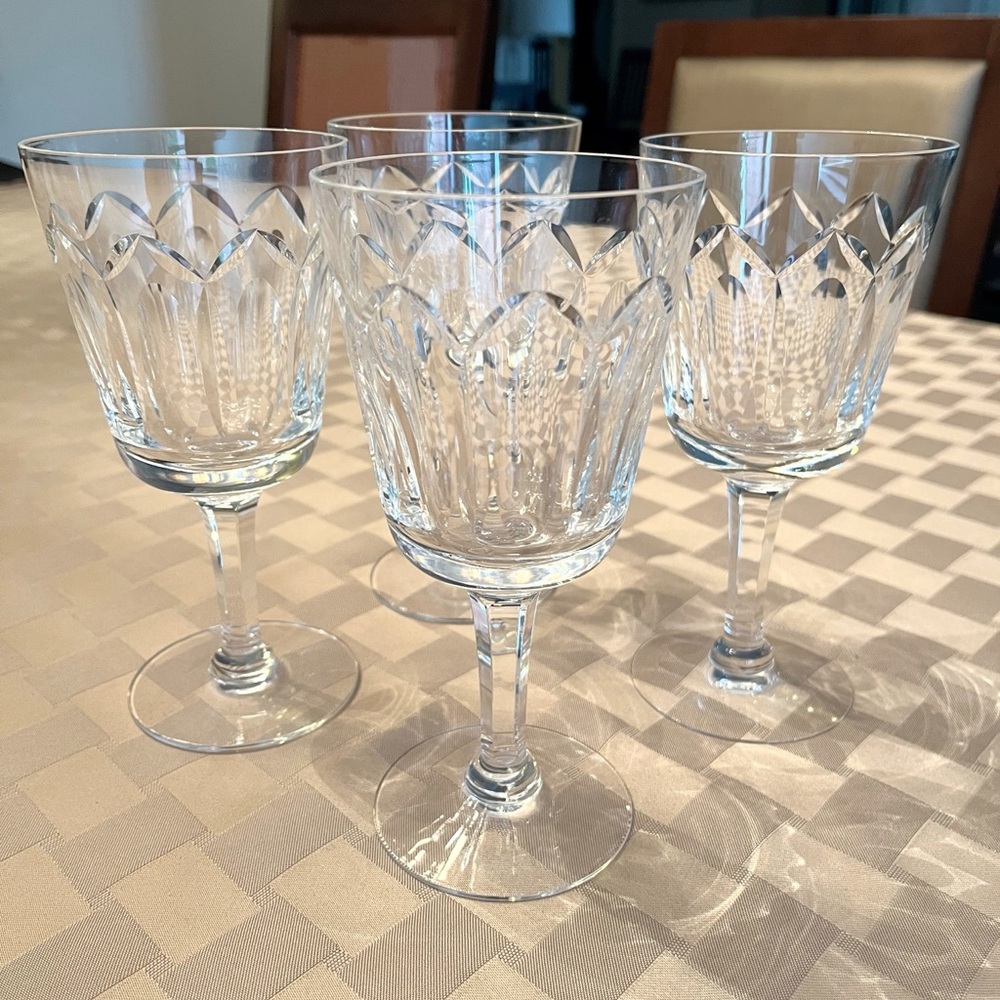 4 Vintage Seneca Crystal Stemware Water Glasses Cambridge Pattern 1970 Elegant